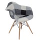ALEA Wood Πολυθρόνα Ξύλο, PP Ύφασμα Patchwork Black & White ALEA Wood Πολυθρόνα Ξύλο, PP Ύφασμα Patchwork Black & White