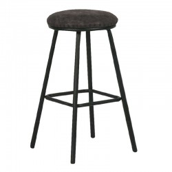 FILBY Σκαμπό ΒAR, Μέταλλο Βαφή Μαύρο, PU Απόχρωση Vintage Black