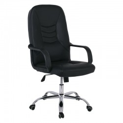 BF6550  Πολυθρόνα Διευθυντή Μέταλλο Χρώμιο, PU Μαύρο