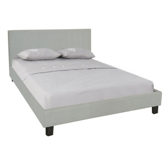 WILTON Bed (for Mattress 160x200cm) Fabric Grey Stone WILTON Bed (for Mattress 160x200cm) Fabric Grey Stone