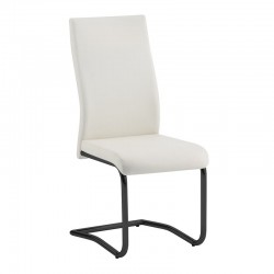 BENSON Καρέκλα Μέταλλο Βαφή Μαύρο, PVC Cream