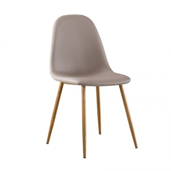 CELINA Καρέκλα Μέταλλο Βαφή Φυσικό, Pvc Cappuccino