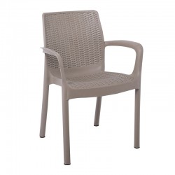 ARMONIA Πολυθρόνα PP Στοιβαζόμενη, Απόχρωση Cappuccino ( Rattan Look )