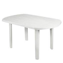 SORRENTO Τραπέζι Oval Dining Κήπου - Βεράντας, PP Απόχρωση Άσπρο