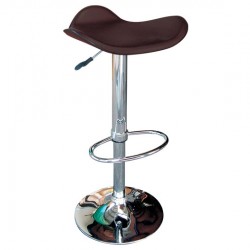 SADDLE Σκαμπό BAR, Βάση Χρώμιο, Pvc Σκούρο Καφέ Ρύθμιση Ύψους, Περιστρεφόμενο SADDLE Σκαμπό BAR, Βάση Χρώμιο, Pvc Σκούρο Καφέ Ρύθμιση Ύψους, Περιστρεφόμενο