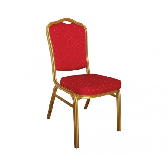 HILTON Καρέκλα Μέταλλο Βαφή Gold, Ύφασμα Κόκκινο HILTON Καρέκλα Μέταλλο Βαφή Gold, Ύφασμα Κόκκινο