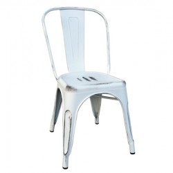 RELIX Καρέκλα, Μέταλλο Βαφή Antique White Στοιβαζόμενη RELIX Καρέκλα, Μέταλλο Βαφή Antique White Στοιβαζόμενη