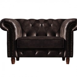 CHESTERFIELD Πολυθρόνα Σαλονιού - Καθιστικού, Ύφασμα Leather Air, Χρώμα Σκούρο Καφέ CHESTERFIELD Πολυθρόνα Σαλονιού - Καθιστικού, Ύφασμα Leather Air, Χρώμα Σκούρο Καφέ