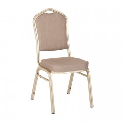 HILTON Καρέκλα Μέταλλο Βαφή Light Gold, Ύφασμα Γκρι HILTON Καρέκλα Μέταλλο Βαφή Light Gold, Ύφασμα Γκρι