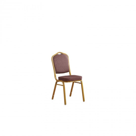 HILTON Καρέκλα Μέταλλο Βαφή Gold, Ύφασμα Καφέ HILTON Καρέκλα Μέταλλο Βαφή Gold, Ύφασμα Καφέ