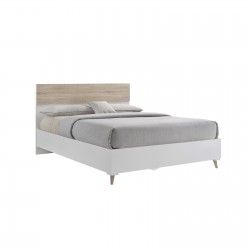 ALIDA Κρεβάτι Διπλό για Στρώμα 150x200cm, Απόχρωση Sonoma - Άσπρο