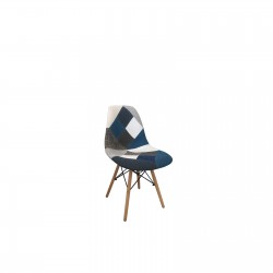 ART Wood Καρέκλα Ξύλο - PP Ύφασμα Patchwork Blue ART Wood Καρέκλα Ξύλο - PP Ύφασμα Patchwork Blue