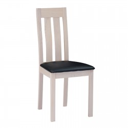 REGO Καρέκλα Οξυά White Wash, PVC Mαύρο REGO Καρέκλα Οξυά White Wash, PVC Mαύρο