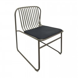 STRIPE Καρέκλα Κήπου Βεράντας, Μέταλλο Βαφή Sand Brown, Μαξιλάρι PU Μαύρο STRIPE Καρέκλα Κήπου Βεράντας, Μέταλλο Βαφή Sand Brown, Μαξιλάρι PU Μαύρο