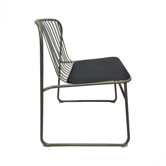 STRIPE Καρέκλα Κήπου Βεράντας, Μέταλλο Βαφή Sand Brown, Μαξιλάρι PU Μαύρο STRIPE Καρέκλα Κήπου Βεράντας, Μέταλλο Βαφή Sand Brown, Μαξιλάρι PU Μαύρο