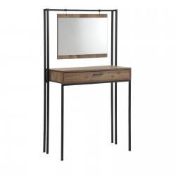 PALLET-W Τουαλέτα + Καθρέπτης Μέταλλο Βαφή Μαύρο - Antique Oak