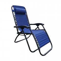 SUPER RELAX Πολυθρόνα με Υποπόδιο, Μέταλλο Βαφή Ανθρακί, Textilene Μπλε SUPER RELAX Πολυθρόνα με Υποπόδιο, Μέταλλο Βαφή Ανθρακί, Textilene Μπλε