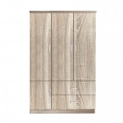 CLOSET Ντουλάπα Τετράφυλλη, 5 Ράφια, 2 Συρτάρια, Θέσεις για Κρεμάστρες, Απόχρωση Sonoma CLOSET Ντουλάπα Τετράφυλλη, 5 Ράφια, 2 Συρτάρια, Θέσεις για Κρεμάστρες, Απόχρωση Sonoma