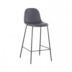 CELINA Σκαμπό BAR με Πλάτη, Κάθισμα H.67cm, Μέταλλο Βαφή Μαύρο, Pvc Γκρι CELINA Σκαμπό BAR με Πλάτη, Κάθισμα H.67cm, Μέταλλο Βαφή Μαύρο, Pvc Γκρι