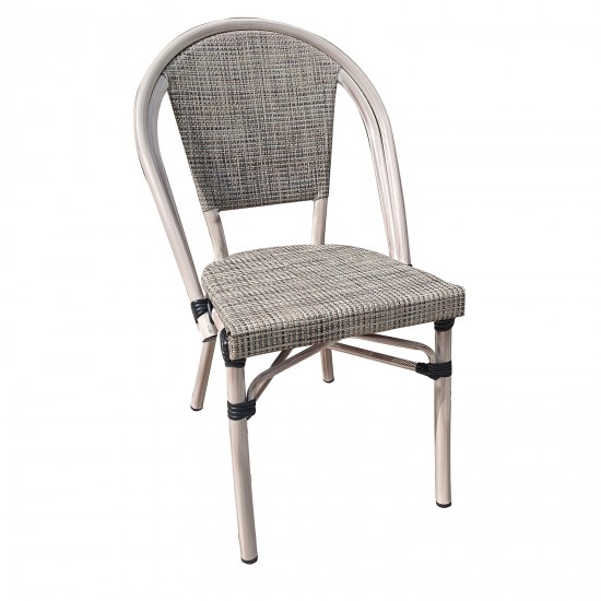 COSTA Καρέκλα Dining Αλουμινίου, Απόχρωση Antique Grey -Textilene Μπεζ COSTA Καρέκλα Dining Αλουμινίου, Απόχρωση Antique Grey -Textilene Μπεζ
