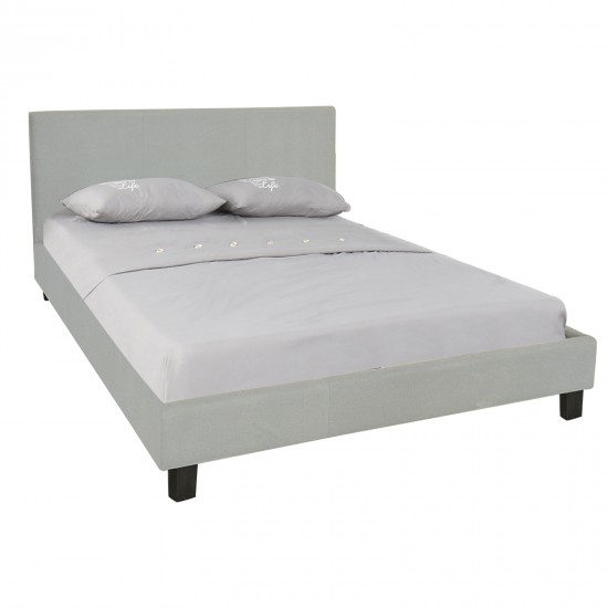 WILTON Bed (for Mattress 160x200cm) Fabric Grey Stone WILTON Bed (for Mattress 160x200cm) Fabric Grey Stone