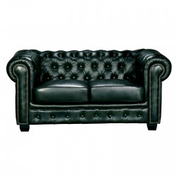 CHESTERFIELD 689 Καναπές 2Θέσιος Σαλονιού - Καθιστικού, Δέρμα, Απόχρωση Antique Green